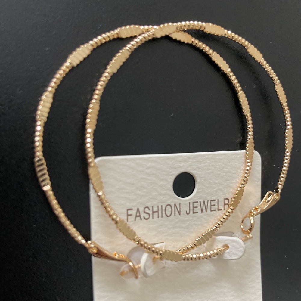 Gold plated Twisted Hoop Earrings with Intricate Design